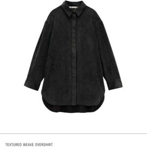 Zara Black Textured Weave Overshirt